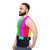 Unisex tank top featuring a no signal TV abstract graphic design - men side