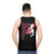 Unisex tank top with minimalist "No Family Is Safe When I Sashay" design - men back