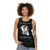 "Unisex tank top with 'No Bad Dogs No Good Cops' text and pit bull graphic" - women