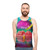 Surreal unisex tank top with digital collage and astronaut imagery - men