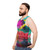 Surreal unisex tank top with digital collage and astronaut imagery - men side