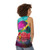 Surreal unisex tank top with digital collage and astronaut imagery - women back