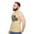 Medieval knight fighting a snail on a unisex tank top - men side