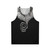 Gothic superhero unisex tank top with spiral design