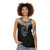 Gothic superhero unisex tank top with spiral design - women