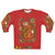 Vibrant tiger folk art design on a red sweatshirt