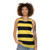 Vibrant bumble bee unisex tank top with stripe design - women