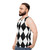 Unisex tank top with harlequin diamond pattern - men side