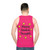 Unisex tank top with 'Shadow Thoughts' motivational design - men back