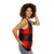 Unisex Buffalo Plaid Black and Red Tank Top - women side