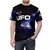 Vintage-style t-shirt featuring a detailed UFO design, inspired by classic sci-fi TV - men front
