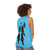 Unisex tank top with movie and anime-inspired minimal design - women back