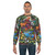 St Francis stained glass design on a green sweatshirt - men