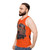 Unisex orange tank top with train engine design - men side