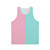 Color Block Half Pink Blue Unisex Tank Top