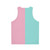 Color Block Half Pink Blue Unisex Tank Top - Back