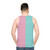 Color Block Half Pink Blue Unisex Tank Top - men back