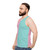 Color Block Half Pink Blue Unisex Tank Top - men side
