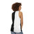 Monochrome half black half white unisex tank top - women back