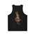 Hare playing hurdy gurdy music instrument on unisex tank top - Back