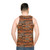 Brick wall unisex tank top with concrete block pattern - men back