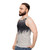 Adventurous unisex tank top featuring a nature-inspired double exposure design - men side
