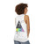 Unisex tank top with breathable fabric, triangle, bird, and night sky design - women back