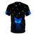 A t-shirt featuring a glowing cat in a winter wonderland scene with snowflakes and icicles. - Back