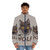 Mr Wolf The Bad Guys Gray Puffer Jacket with movie character design - men front