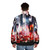 The Cure 2016 Robert Smith Inspired Puffer Jacket with a trippy, abstract design - men back