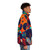 Black-owned afrofuturistic puffer jacket with psychedelic art and rainbow colors - men side right