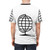 Vibrant world globe graphic printed on a high-quality t-shirt for adventurous travelers - men back