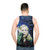 Unisex tank top featuring Joni Mitchell inspired "Both Sides Now" pop art design - men back