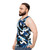 Navy blue dazzle camouflage unisex tank top - men side
