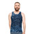 Navy blue glitter simulated tank top - men