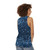 Navy blue glitter simulated tank top - women back