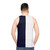 Navy blue and white bicolor unisex tank top - men back