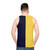 Navy blue and mustard yellow bicolor unisex tank top - men back