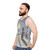 Unisex tank top featuring a serene winter landscape - men side