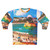 Surreal digital art sweatshirt featuring a beach astronaut in a collage design