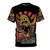 Killer Avocado AOP T-shirt featuring a retro Japanese kaiju-inspired design with an avocado monster