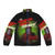 Crimson Ghost vintage puffer jacket with classic horror movie design