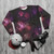 Cosmic space sweatshirt with geometric galaxy design - flat lay