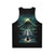 Unisex tank top with "Book of the Return" design - Back