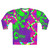 Psychedelic clown prince of crime pop art graphic on sweatshirt
