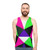 Neon color block tank top with 80s inspired design - men
