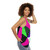 Neon color block tank top with 80s inspired design - women side