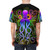 Vibrant psychedelic octopus with glowing luminescent tentacles and colorful surreal art design on a t-shirt - men back