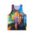 Doctor Who inspired unisex tank top with watercolor rainbow design
