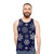 Blue winter tank top with simple snowflake pattern - men